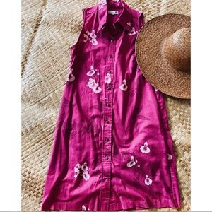 Sig Zane Button Down Collared Shirt Dress S-M